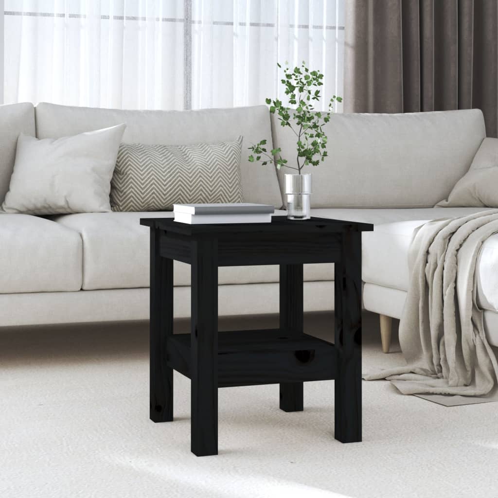 Berkfield Coffee Table Black 35x35x40 cm Solid Wood Pine