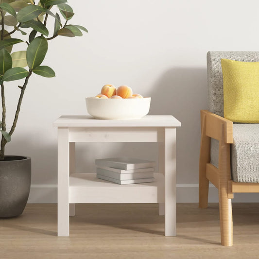 Berkfield Coffee Table White 45x45x40 cm Solid Wood Pine