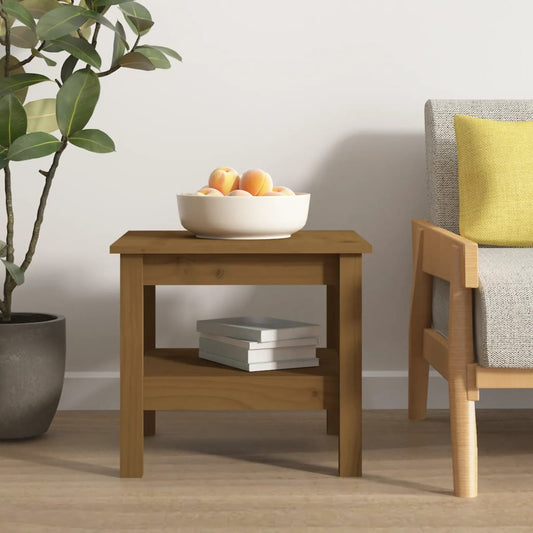 Berkfield Coffee Table Honey Brown 45x45x40 cm Solid Wood Pine
