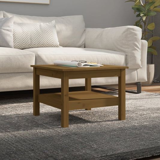 Berkfield Coffee Table Honey Brown 55x55x40 cm Solid Wood Pine