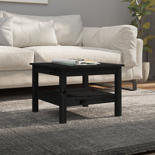 Berkfield Coffee Table Black 55x55x40 cm Solid Wood Pine