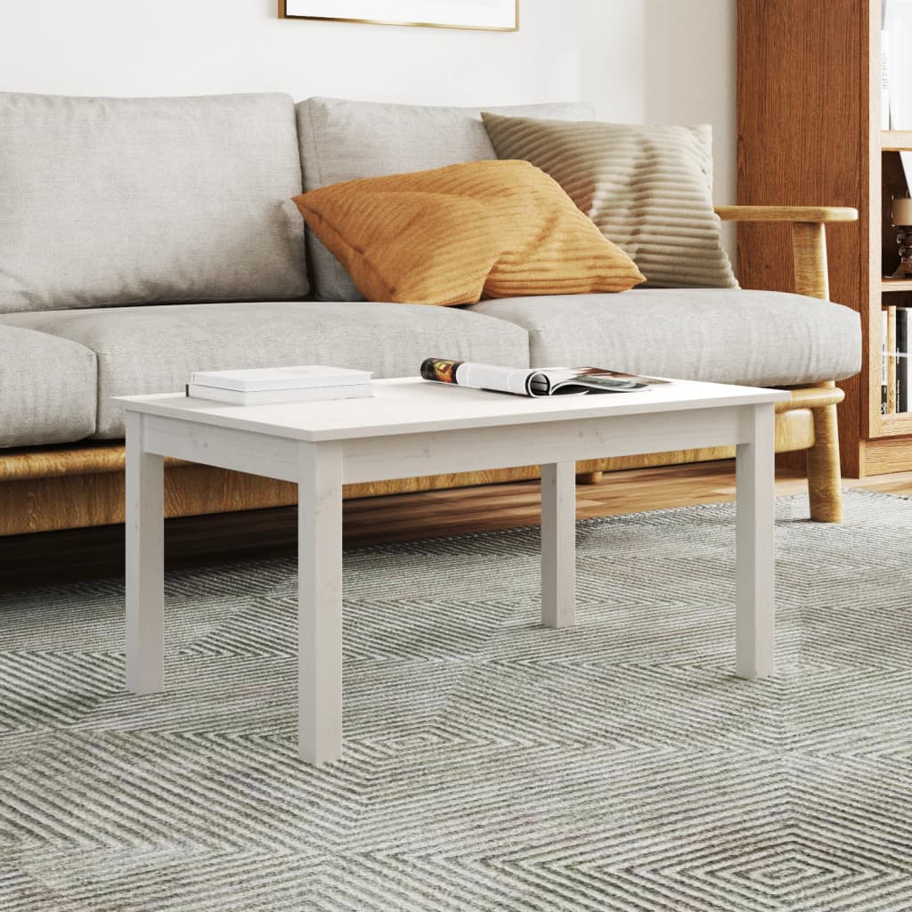 Berkfield Coffee Table White 80x50x40 cm Solid Wood Pine