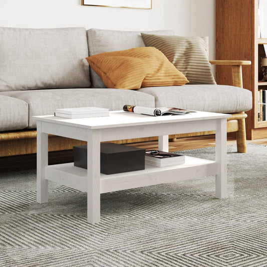 Berkfield Coffee Table White 80x50x40 cm Solid Wood Pine