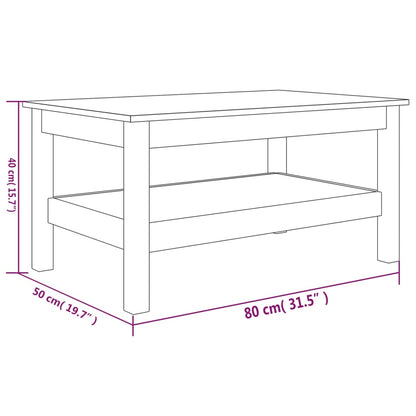 Berkfield Coffee Table Black 80x50x40 cm Solid Wood Pine