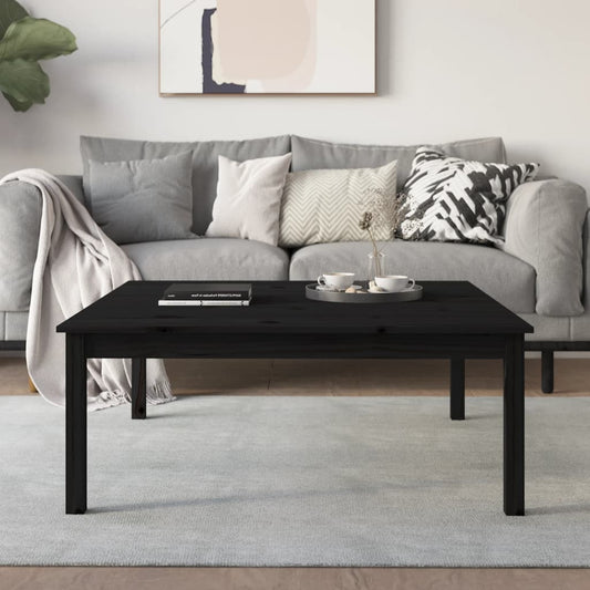 Berkfield Coffee Table Black 100x100x40 cm Solid Wood Pine