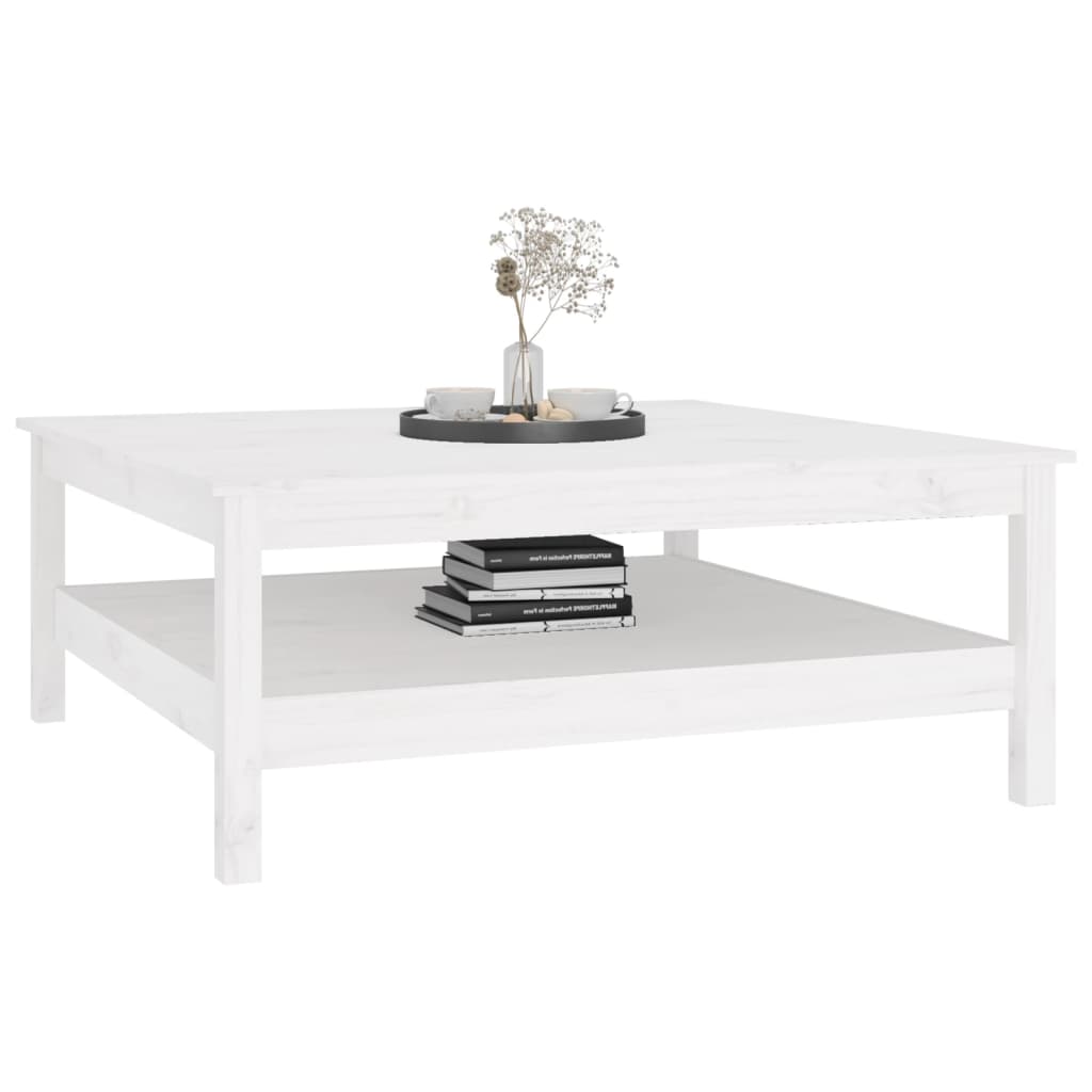 Berkfield Coffee Table White 100x100x40 cm Solid Wood Pine