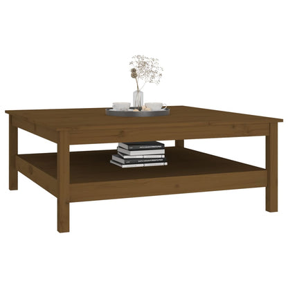 Berkfield Coffee Table Honey Brown 100x100x40 cm Solid Wood Pine