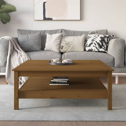 Berkfield Coffee Table Honey Brown 100x100x40 cm Solid Wood Pine