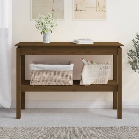 Berkfield Console Table Honey Brown 110x40x75 cm Solid Wood Pine