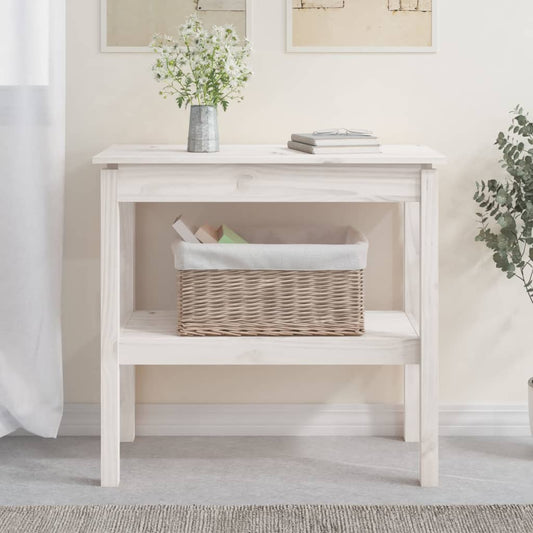 Berkfield Console Table White 80x40x75 cm Solid Wood Pine