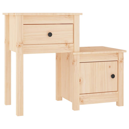 Berkfield Bedside Cabinet 79.5x38x65.5 cm Solid Wood Pine