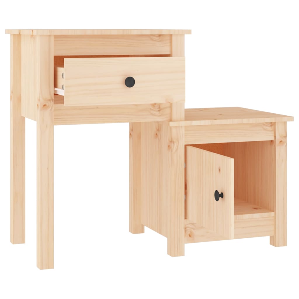 Berkfield Bedside Cabinet 79.5x38x65.5 cm Solid Wood Pine