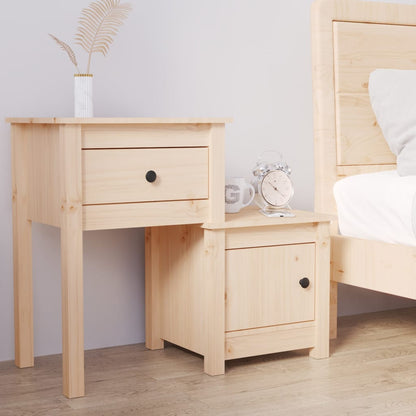 Berkfield Bedside Cabinet 79.5x38x65.5 cm Solid Wood Pine
