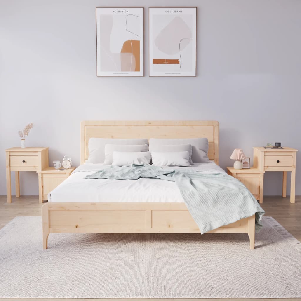 Berkfield Bedside Cabinet 2 pcs 79.5x38x65.5 cm Solid Wood Pine