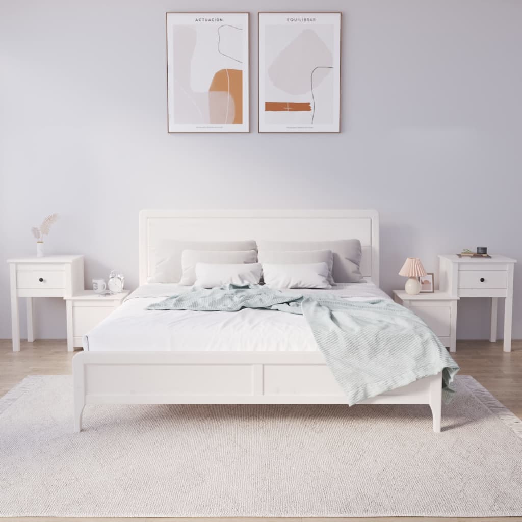 Berkfield Bedside Cabinet 2 pcs White 79.5x38x65.5 cm Solid Wood Pine