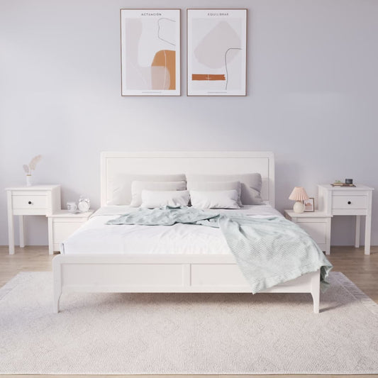 Berkfield Bedside Cabinet 2 pcs White 79.5x38x65.5 cm Solid Wood Pine