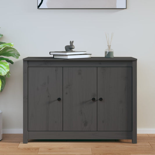 Berkfield Sideboard Grey 100x35x74 cm Solid Wood Pine