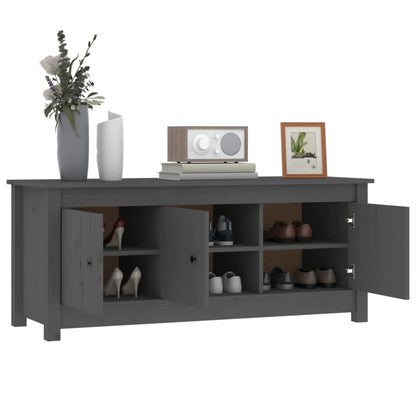 Berkfield Shoe Cabinet Grey 110x38x45.5 cm Solid Wood Pine