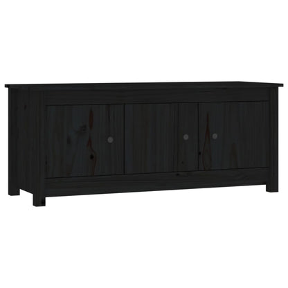 Berkfield Shoe Cabinet Black 110x38x45.5 cm Solid Wood Pine