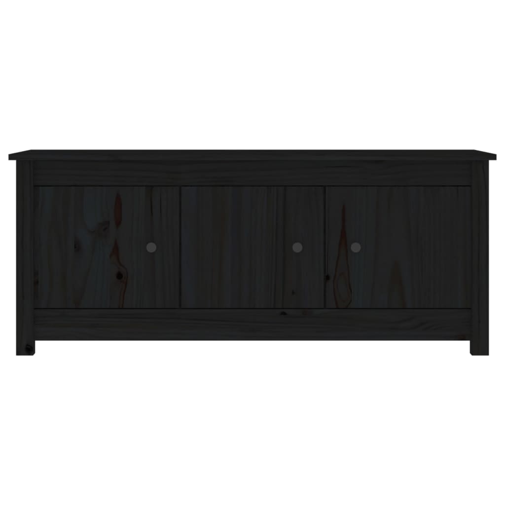 Berkfield Shoe Cabinet Black 110x38x45.5 cm Solid Wood Pine