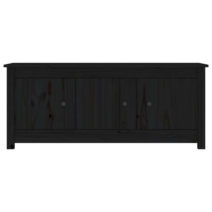 Berkfield Shoe Cabinet Black 110x38x45.5 cm Solid Wood Pine