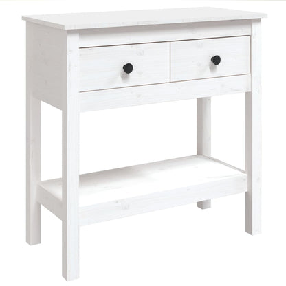 Berkfield Console Table White 75x35x75 cm Solid Wood Pine