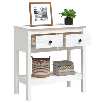 Berkfield Console Table White 75x35x75 cm Solid Wood Pine
