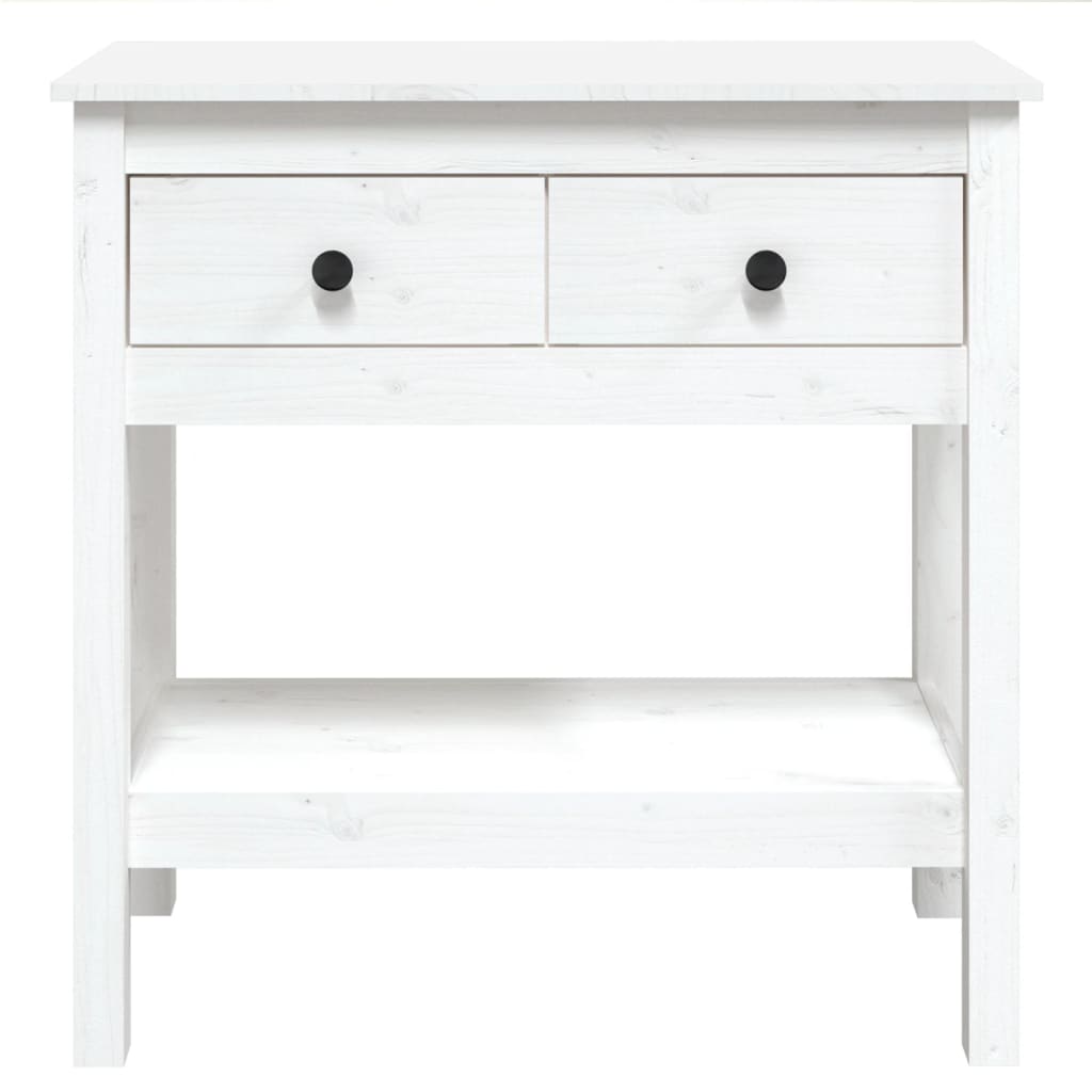 Berkfield Console Table White 75x35x75 cm Solid Wood Pine