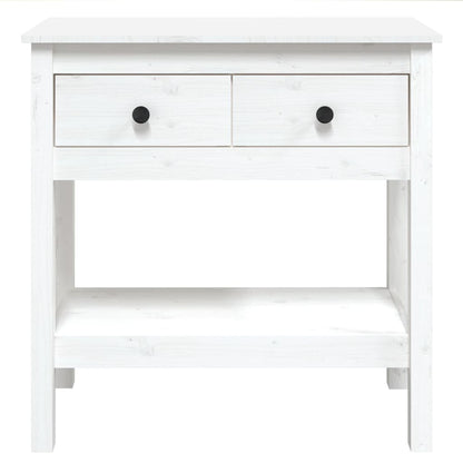 Berkfield Console Table White 75x35x75 cm Solid Wood Pine