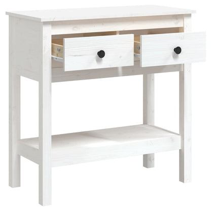 Berkfield Console Table White 75x35x75 cm Solid Wood Pine