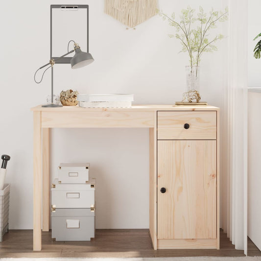 Berkfield Desk 100x50x75 cm Solid Wood Pine