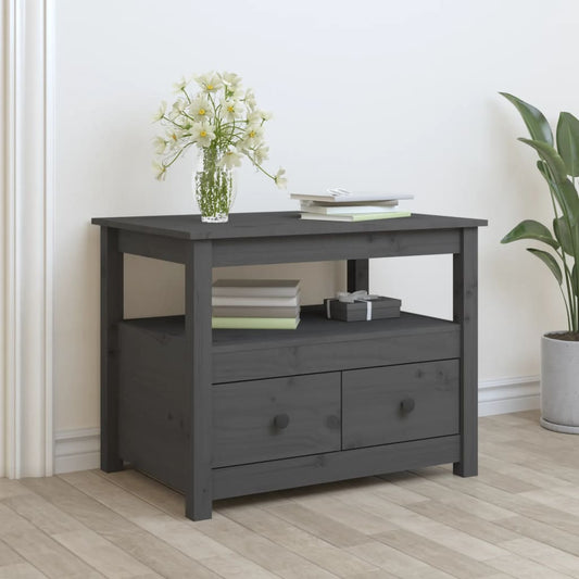 Berkfield Coffee Table Grey 71x49x55 cm Solid Wood Pine