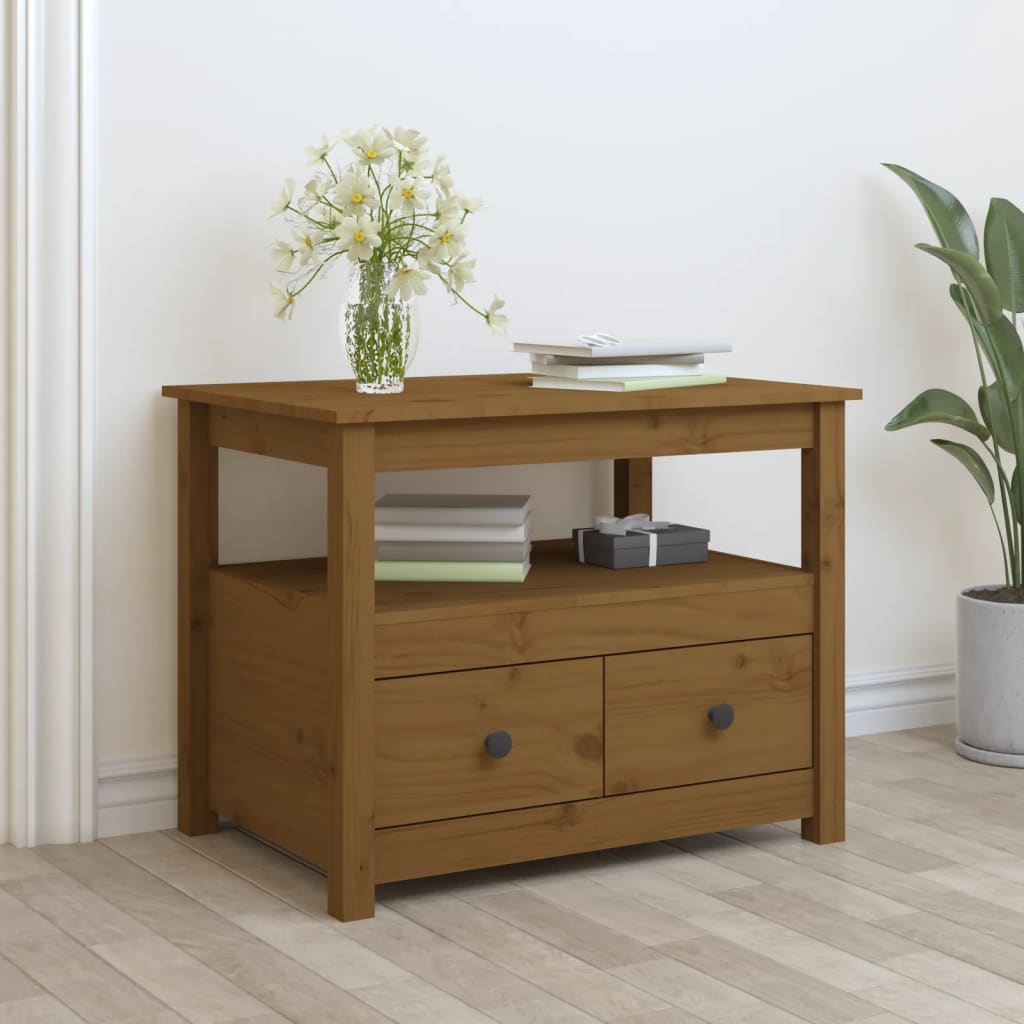 Berkfield Coffee Table Honey Brown 71x49x55 cm Solid Wood Pine