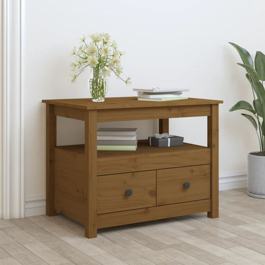 Berkfield Coffee Table Honey Brown 71x49x55 cm Solid Wood Pine