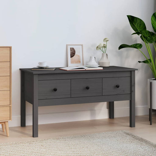 Berkfield Coffee Table Grey 102x49x55 cm Solid Wood Pine
