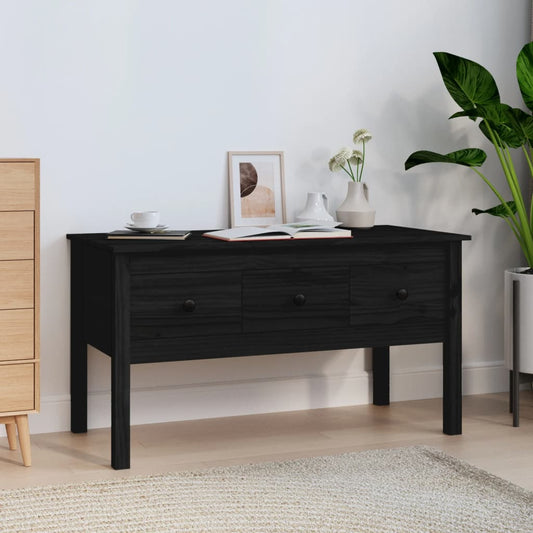 Berkfield Coffee Table Black 102x49x55 cm Solid Wood Pine
