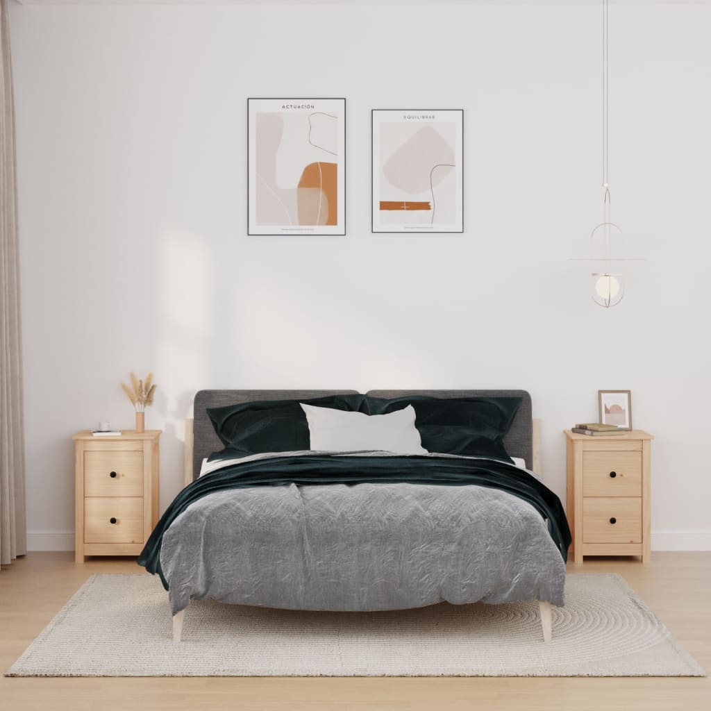 Berkfield Bedside Cabinets 2 pcs 40x35x61.5 cm Solid Wood Pine