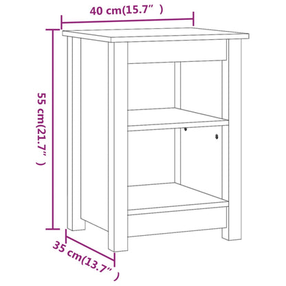 Berkfield Bedside Cabinet 40x35x55 cm Solid Wood Pine