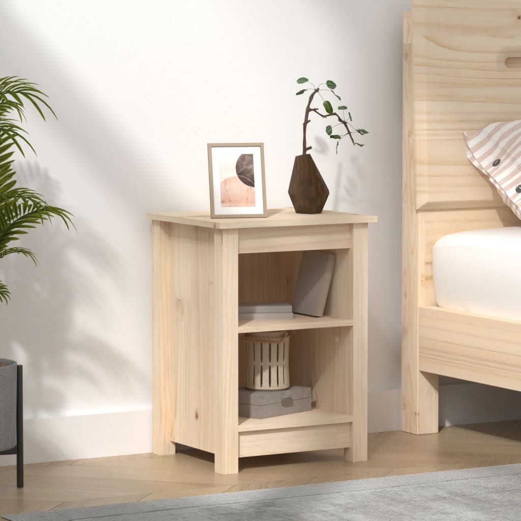 Berkfield Bedside Cabinet 40x35x55 cm Solid Wood Pine