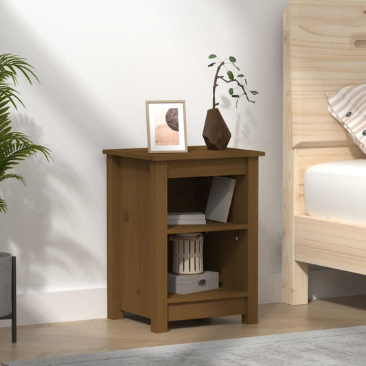 Berkfield Bedside Cabinet Honey Brown 40x35x55 cm Solid Wood Pine