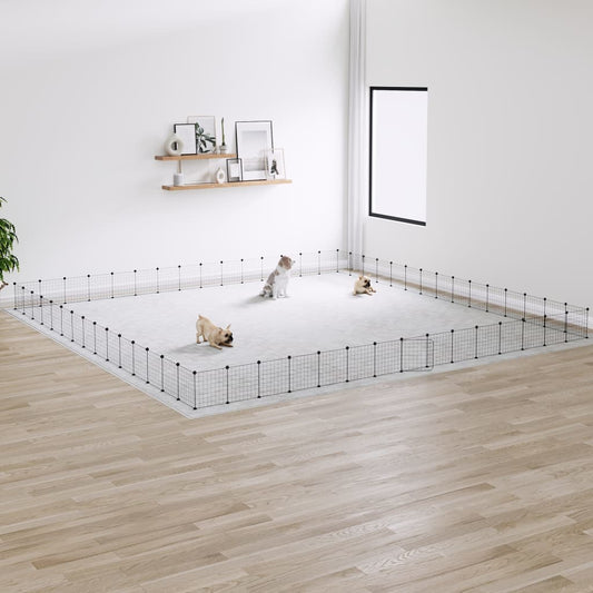 Berkfield 60-Panel Pet Cage with Door Black 35x35 cm Steel
