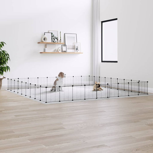 Berkfield 36-Panel Pet Cage with Door Black 35x35 cm Steel
