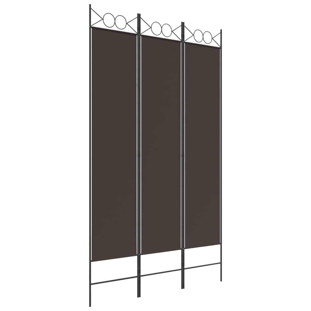 Berkfield 3-Panel Room Divider Brown 120x200 cm Fabric