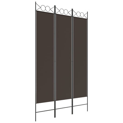 Berkfield 3-Panel Room Divider Brown 120x200 cm Fabric