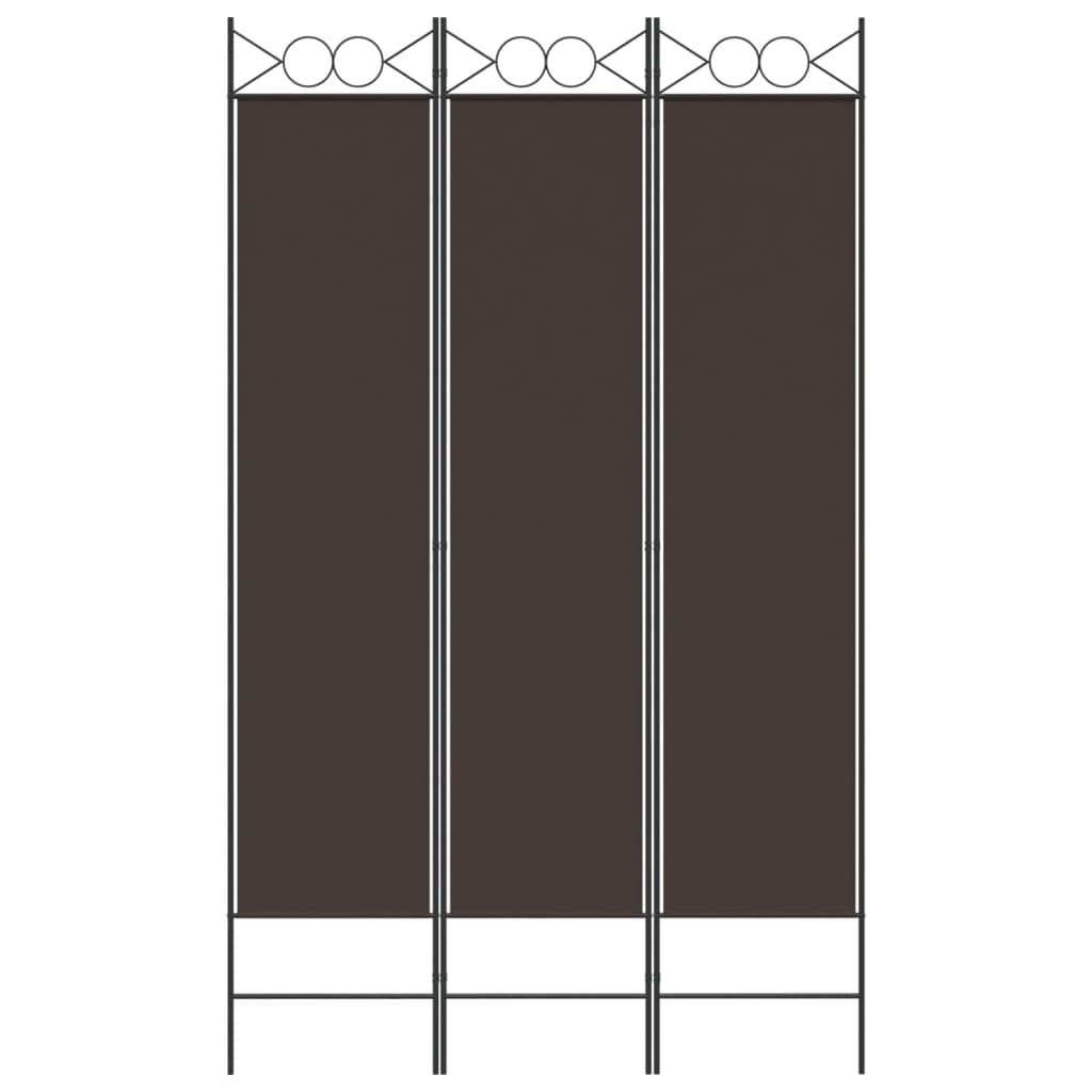 Berkfield 3-Panel Room Divider Brown 120x200 cm Fabric