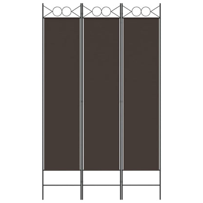 Berkfield 3-Panel Room Divider Brown 120x200 cm Fabric