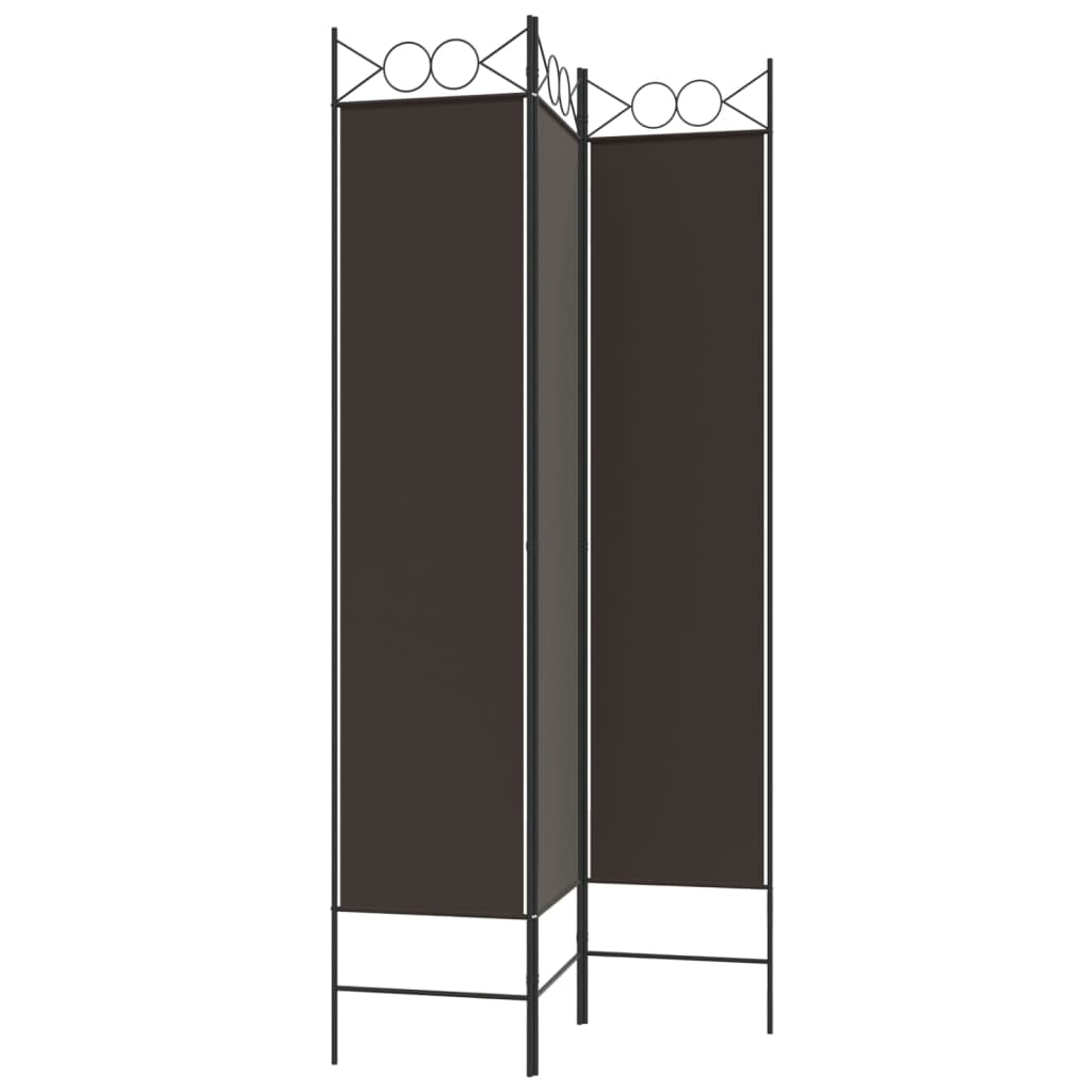 Berkfield 3-Panel Room Divider Brown 120x200 cm Fabric