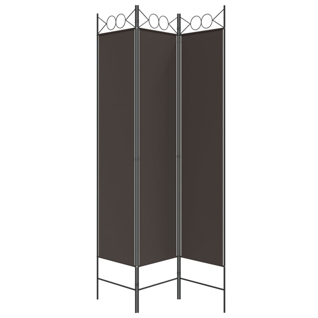 Berkfield 3-Panel Room Divider Brown 120x200 cm Fabric