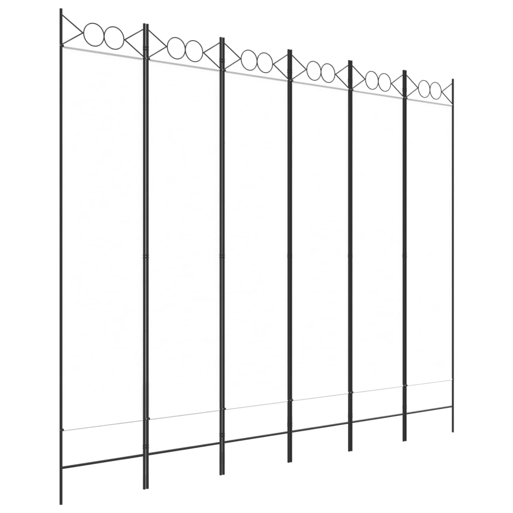 Berkfield 6-Panel Room Divider White 240x200 cm Fabric