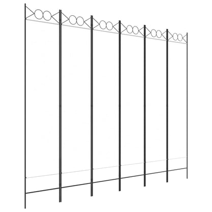 Berkfield 6-Panel Room Divider White 240x200 cm Fabric